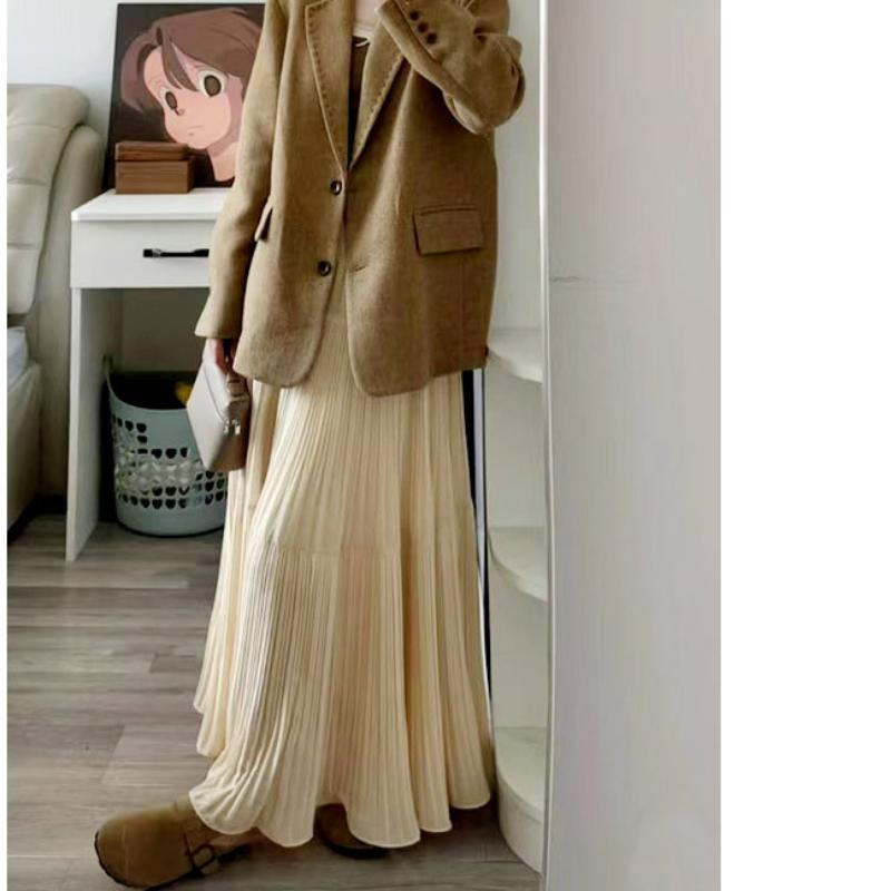 

Корейская шифоновая юбка для женщин Весной и Летом Новая Юбка-кейк А-силуэта с высокой талией Легкая Большая Юбка средней длины XL