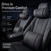 1/2PCS Breathable Nappa Leather Car Headrest Pillow Ergonomic Neck and Lumbar Support Cushion for Driving Travel