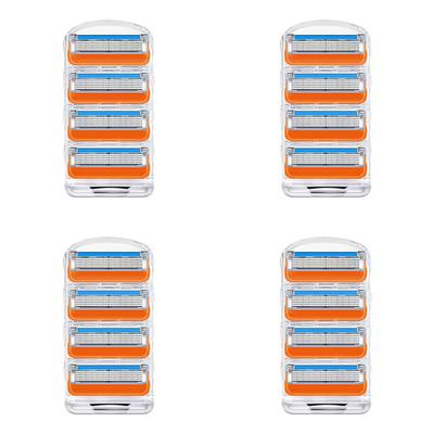 Manual Razor Replacement Blades 16 Pack Five Blade Cartridge Compatible with Standard Safety Razors 2 Packs of 8 Blades Each for Smooth Shaving