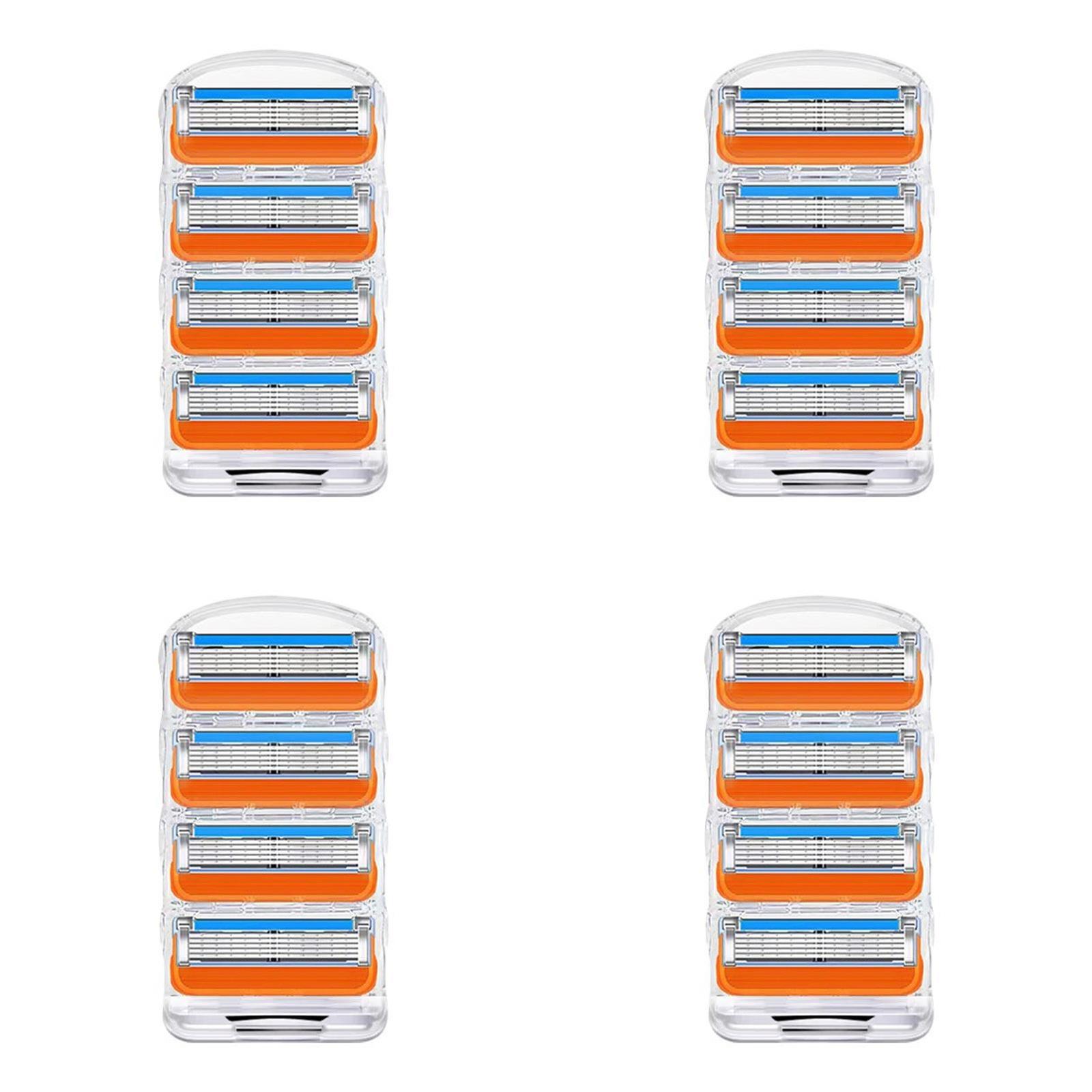 

Manual Razor Replacement Blades 16 Pack Five Blade Cartridge Compatible with Standard Safety Razors 2 Packs of 8 Blades Each for Smooth Shaving One Size оранжевый