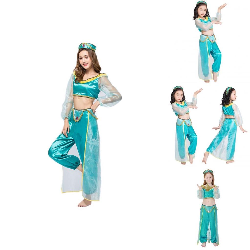 Enchanting Aladdin Princess Jasmine Cosplay Dress Set For Adults And Girls