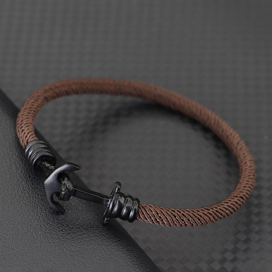 

Noter Stylish Men Anchor Bracelet 8 Colors Available Grade A 4mm Milan String Charm Braslet Hiphop Rock Wrist Accessories Joias коричневый