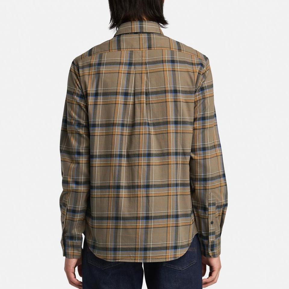 Timberland Plaid Outdoor Casual Breathable Long Sleeve Shirt Men Shirts Khaki A44G5-BK2