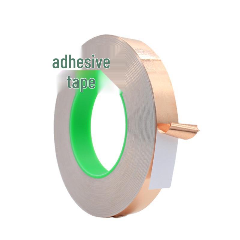0.1mm Double-Sided Conductive Copper Foil Tape: Shielding, Anti-Interference, High Temp Resistant, Pure Copper, Self-Adhesive.