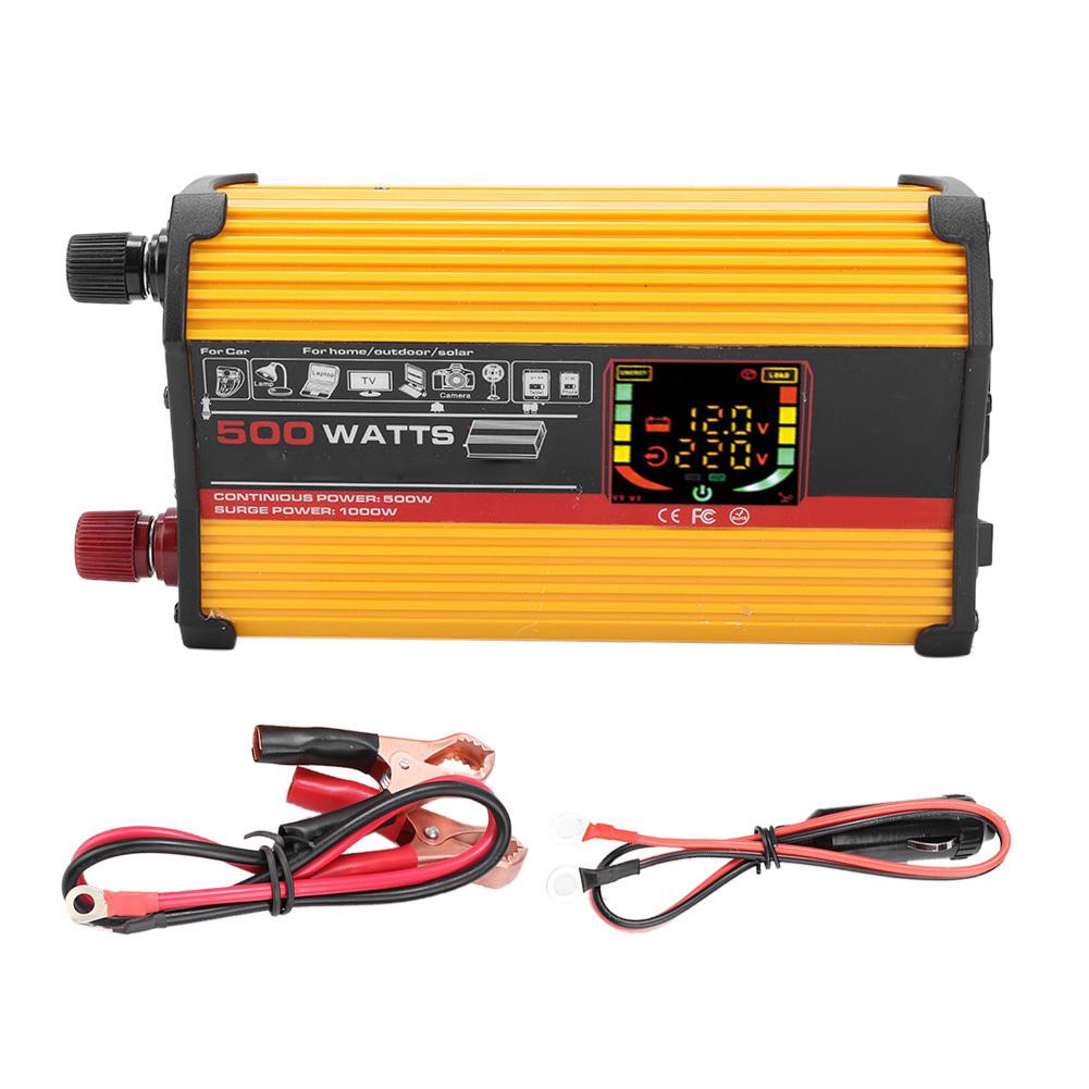 

500W 12V to AC 220V Colorful LCD USB Auto Converter