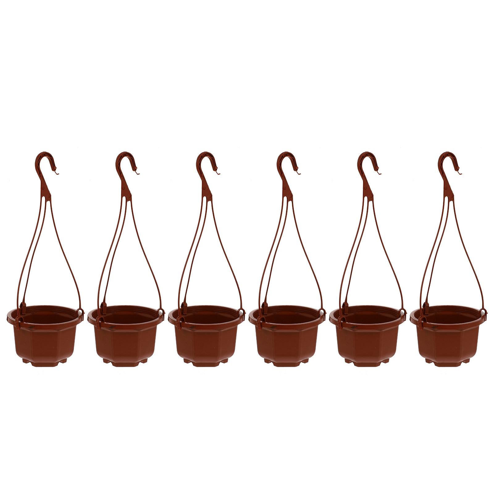 

6Sets Hanging Flowerpot Plastic Succulent Planter for Orchid Chlorophytum Comosum Home Office Bar Hotel Balcony Decor Flowerpot 25x9.8cm