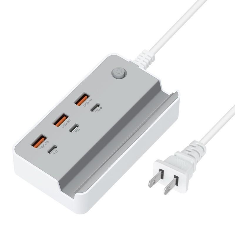 

35 Вт Многофункциональный USB-кабель Вставной Многопортовый PD Быстрая зарядка Бытовая вставная плата Настольная подставка для мобильного телефона Зарядное устройство Type-c