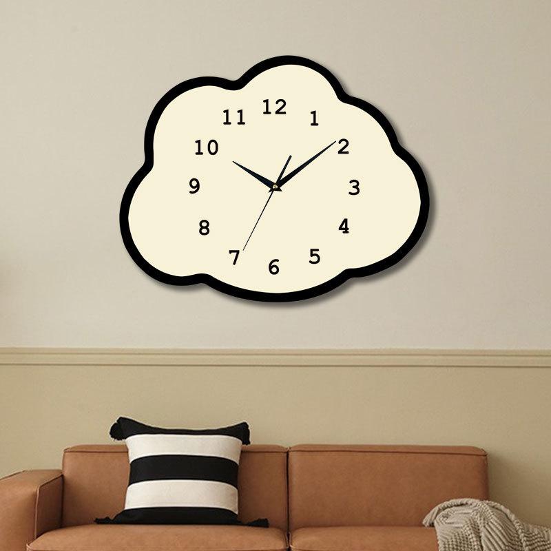 Cream Creative Clock Cloud New Wall Clock Living Room Home Restaurant Wall Hanging Modern Simple Clock Hanging Watch