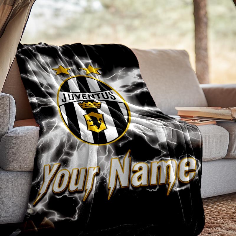 Benutzerdefinierte Decke Juventus FC - Perfekt für Sofa, Bett, Büro und Reisen im Freien - Ideales Geschenk für Weihnachten & Feiertage