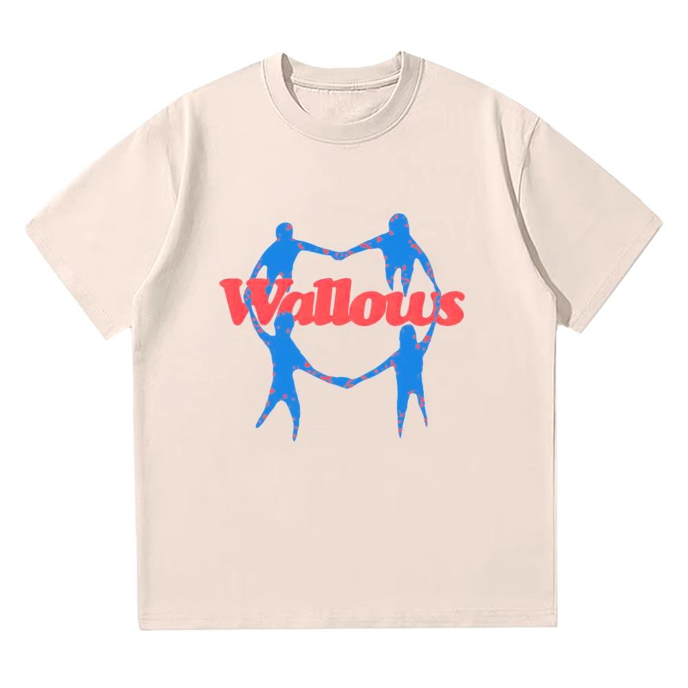 Wallows Heart Chain Rock Band Short Sleeve Print Unisex Cotton High Quality Comfortable T Shirt Autumn and Winter Innerwear