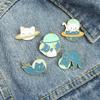 Cute Animal Brooch Planet Space Kitten Badge Cat Pin For Lapel Shirt Bag Jewelry Gift For Friends