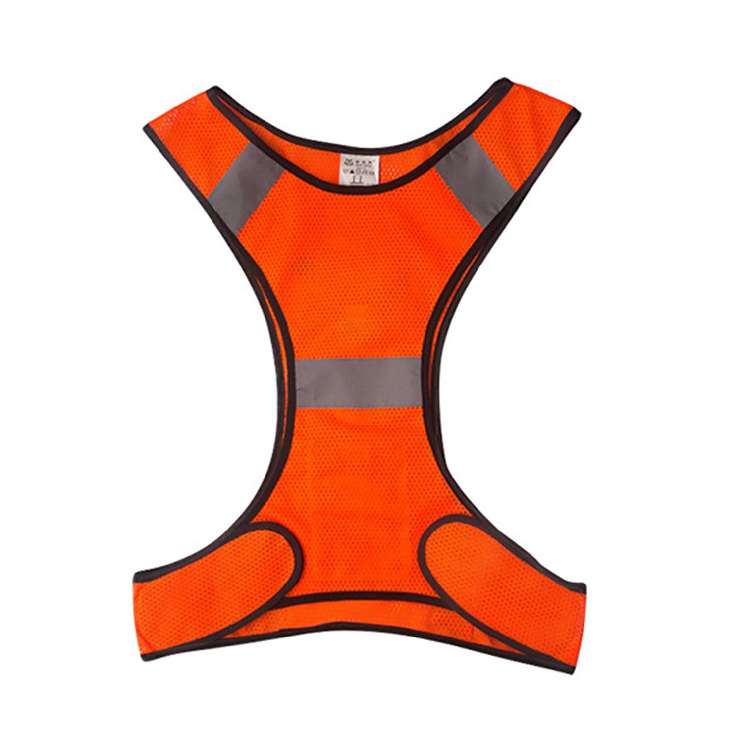 Ultra-light Breathable Adjustable Elastic LED Reflective Running Vest Night Running Safety Vest for Night Cycling оранжевый