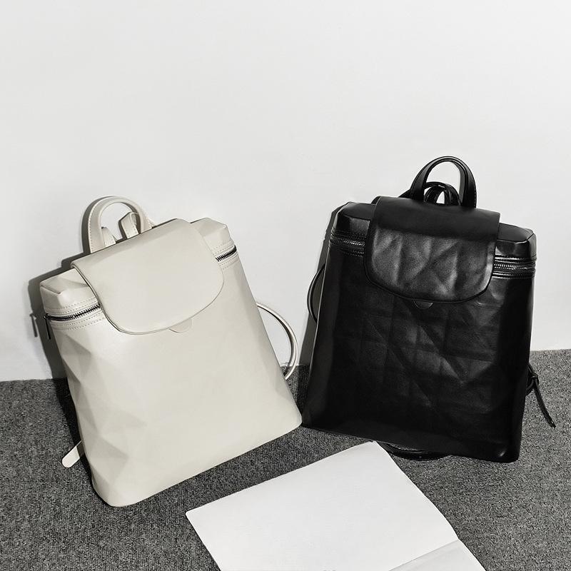 Niche High end Backpack for Women with Large Capacity Soft Leather Backpack Versatile Travel Bag Casual Simple Versatile Handbag