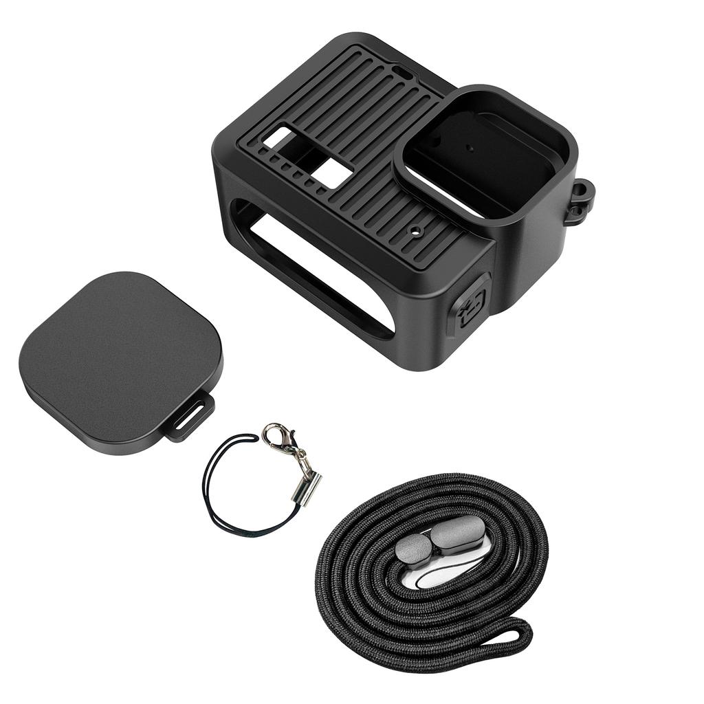 Silicone Case for GoPro Hero Tempered Glass Screen Protector Protective Film Replacement Side Cover Lens Cap Cover