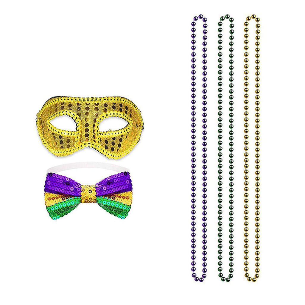 Mardi Gras Kostym & Accessoarer för Karnevalsfest Festivaldräkt Vänsamling Firande Rekvisita Hatt Mask Fluga