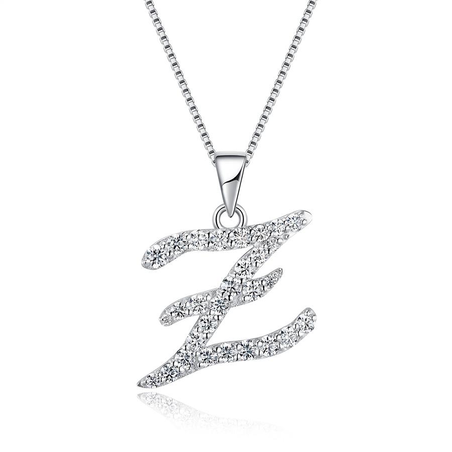 

Umcho Ожерелье-подвеска из стерлингового серебра 925 пробы с заглавной буквой Z и муассанитом цвета D для женщин белый