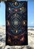 Large Microfiber Beach Towel,Celestial Astrology & Tarot Print,Sand Free & Quick Dry,for Mystical Cosmic Themed Summer Beach Use