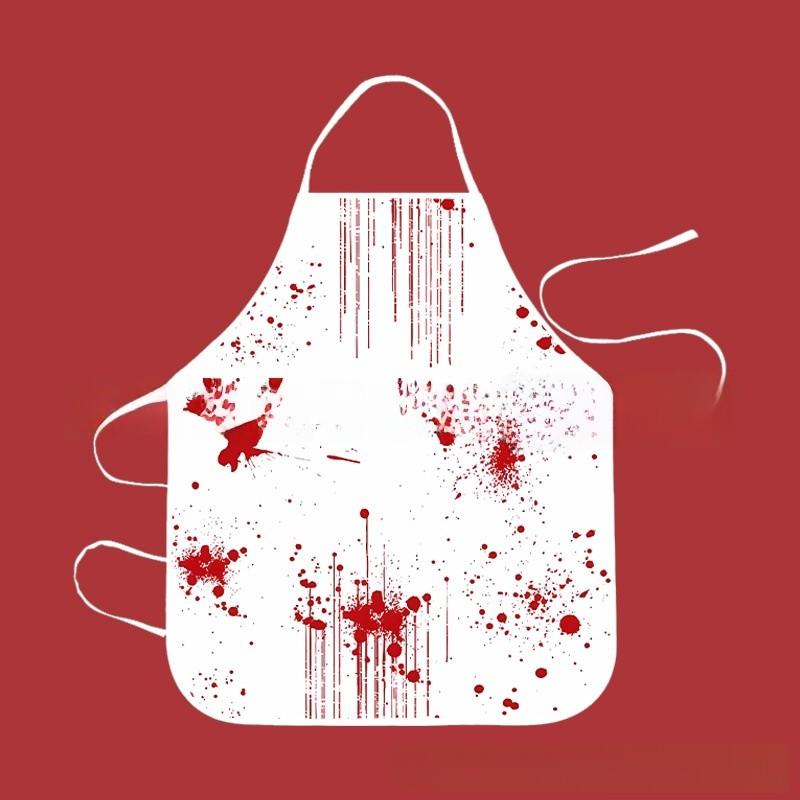 Halloween Waterproof Apron For Adults In Bloodstain Design With Sleeveless Style
