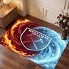 West Ham United Voetbal Print Kristal Fluweel Tapijt, Comfortabel Waterabsorberend Antislip Binnen Vloerkleed