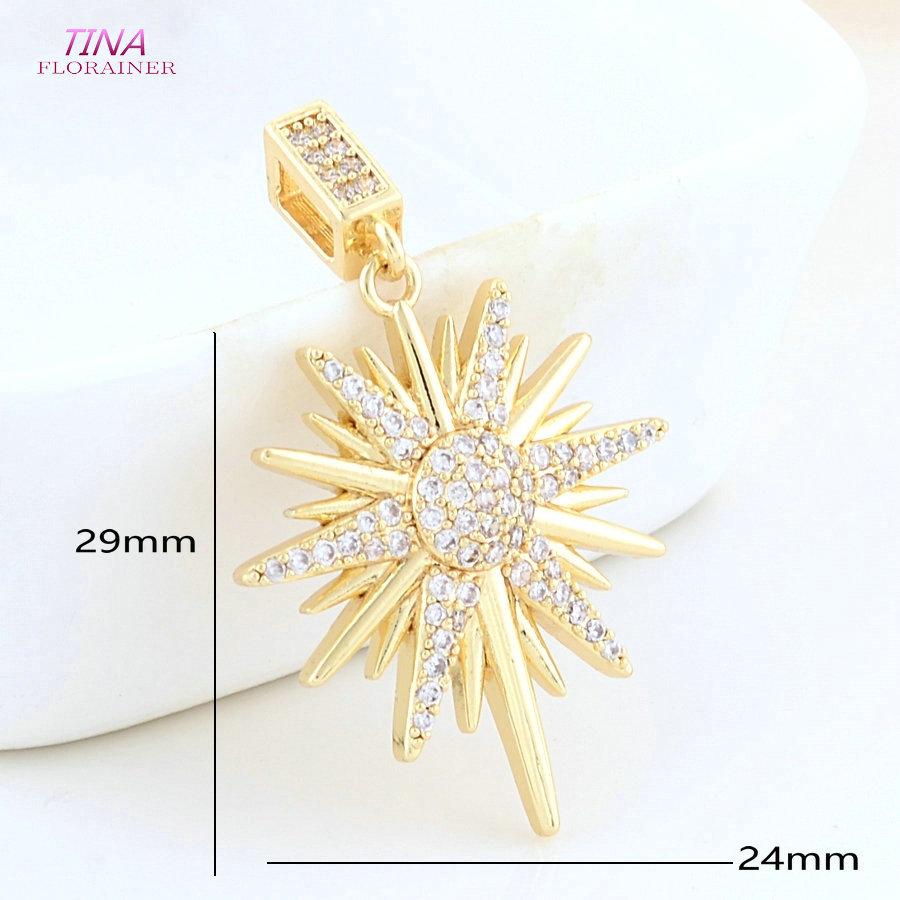 

2PCS 24*29MM 14K Gold Color Brass Sun Star Shaped Charms Pendants Necklace Earrings Jewelry Making Supplies Accessories
