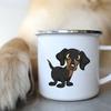 Emaille-Kaffeetasse mit der Aufschrift „I Love Dackel Dog“, für Camping, Picknick, Lagerfeuer, Party, Bier, Saft, Cola, Tassen für die Reise im Freien, Kakao, Wasserbecher