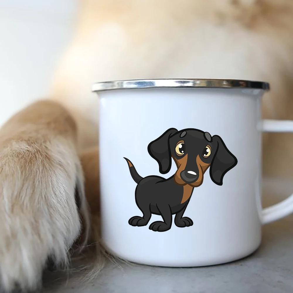 Emaille-Kaffeetasse mit der Aufschrift „I Love Dackel Dog“, für Camping, Picknick, Lagerfeuer, Party, Bier, Saft, Cola, Tassen für die Reise im Freien, Kakao, Wasserbecher