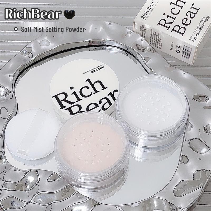 RichBear Fixierpuder: Wasserdicht, Schweißfest, Langanhaltend, Aufhellend, Tonkorrigierend, Mattes Finish loses Puder.