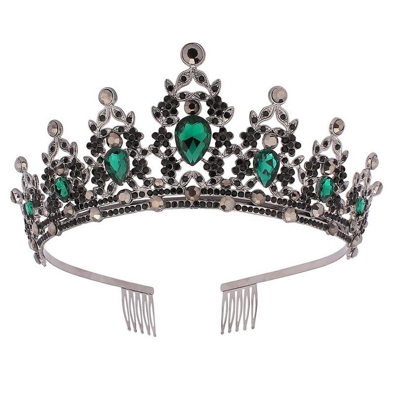 Jewel Bride Bridesmaids Comb Crown Baroque Birthday Wedding Banquet Headwear Crown Headband