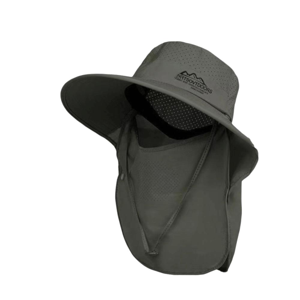 

Breathable Large Brimmed Sun Hat UV Protection Outdoor Bucket Hat Neck Flap Fisherman Hat Camping зелений/глибокий