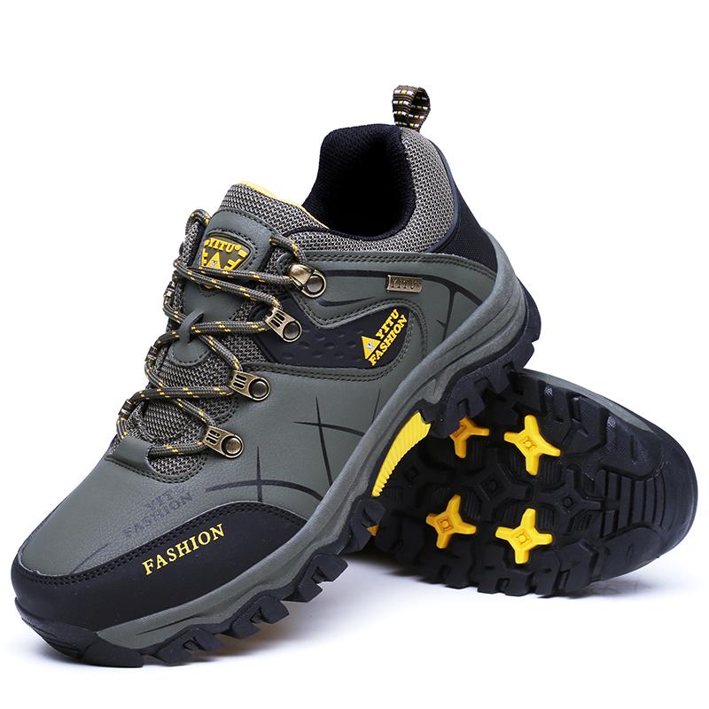 Mens Fall Shoes Waterproof Anti-skid Anti-smashing Outdoor Climbing Mountain Hiking Boots Big Size 39-47