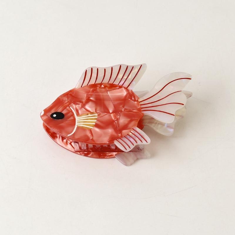 Cartoon Fish Pattern Acetate Hair Claw Summer Ocean Themed Durable Hair Clip for Women Party Dating Hair Accessory