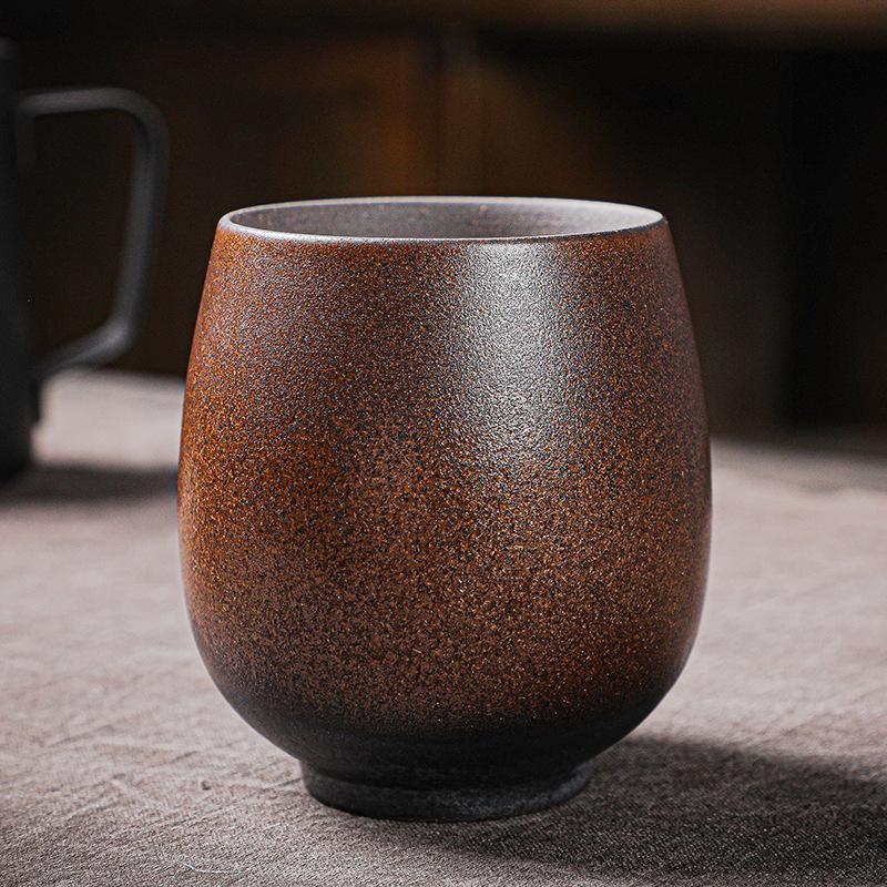 Tazza da maestro ceramica cinque elementi tazza da tè tazza singola grande cambio di forno retrò giapponese ceramica grezza set da tè Kung Fu set di tazze da tè