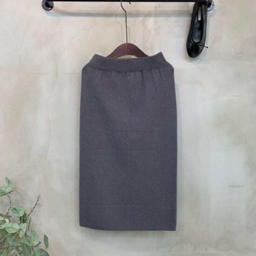 C S In THe Room Sana 2 LengtH H lIne Slit bandIng Knit Long Skirt 6Color