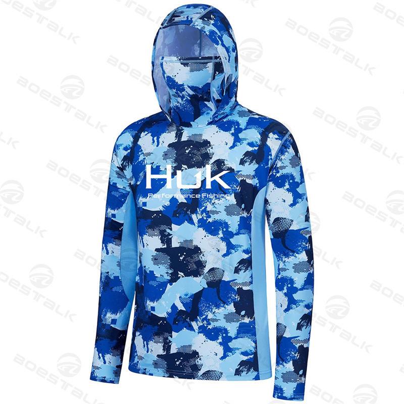 Men's Sunscreen Fishing Suit Long Sleeve Hooded Mask Fishing Suit Sea Fishing Boat Fishing Luya Fishing Suit