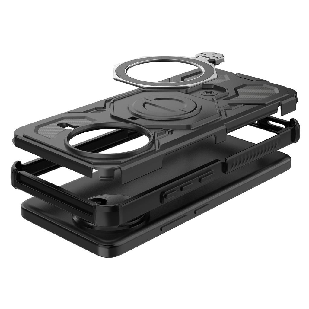 Für Xiaomi Poco F7 Ultra 5G/Redmi K80 Pro 5G Magnetische Hülle Rotierender Metallständer PC+TPU Handy-Rückseite