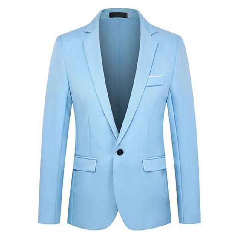 Autumn Fashion Slim Fit Men's Suit Long Sleeve Solid Color Lapel Outwear Anti-wrinkle Casual Business Suit Versatile Male Suit