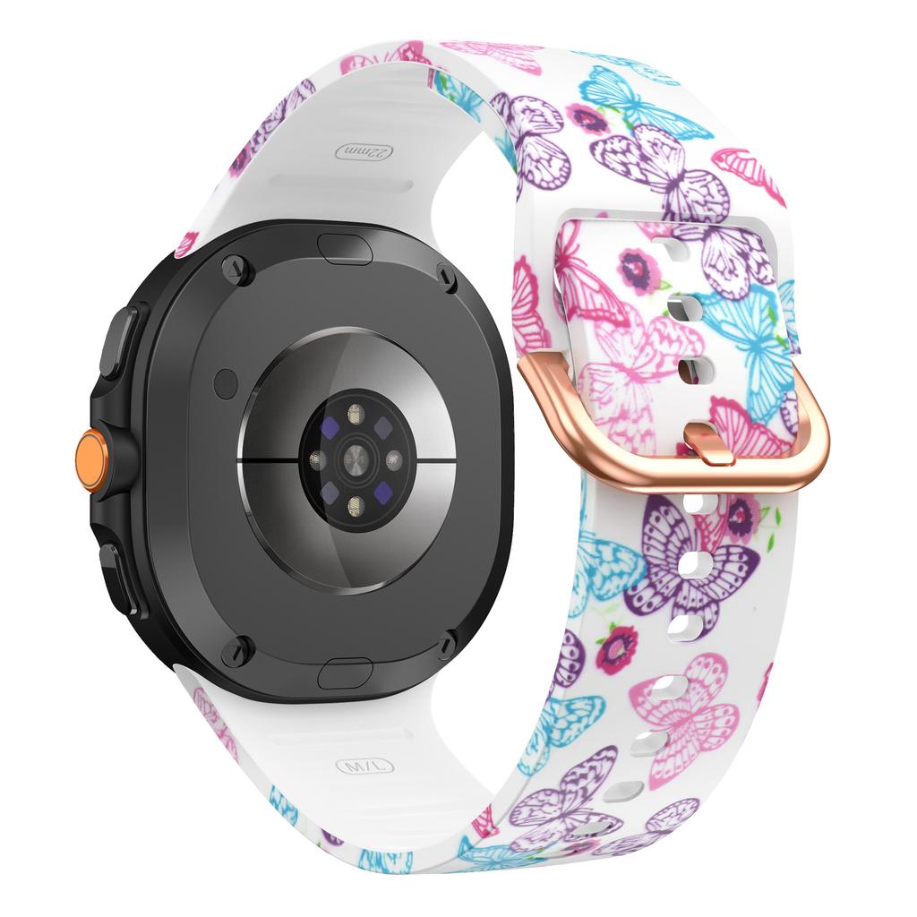 Blommiga Designrem för Samsung Galaxy Watch 8 40 44mm Färgstarkt Silikon Sportband för Galaxy 8 Classic 46mm Solros Leopard