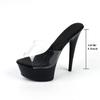 Dámske topánky jarné jasné podpätky sexy sandále papuče dievčenské topánky pre párty klub 14 cm podpätok 4 cm platforma LFD-B3613