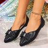 French Light Luxury Pointed Butterfly Crystal Shoes Slip on Shallow Rhinestone Low Heel Shoes Without Tiredness