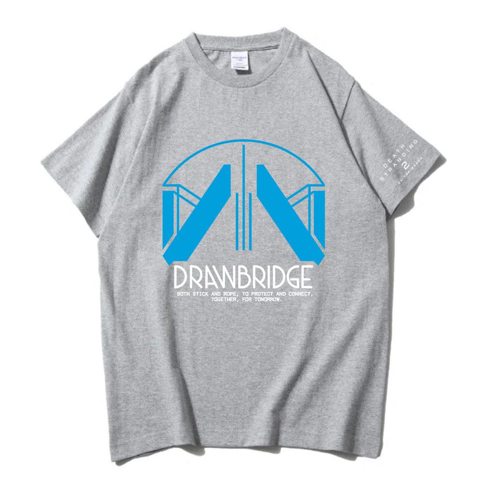 Drawbridge Design Graphic Tees Game DEATH STRANDING 2 ON THE BEACH T-shirt Unisex Streetwear Cotton Short Sleeve Mens Tee-shirt