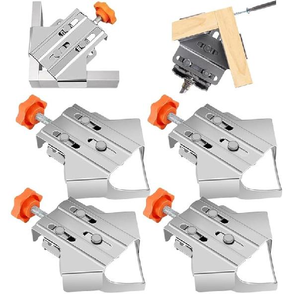 Quick Right Angle Fixing Clip, Multipurpose Stainless Steel 90° Degree Corner Clamp for Woodworking, T-shaped Right Angle Clamping Tool with