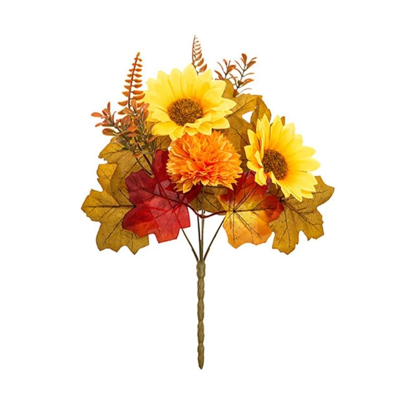 Seasonal Harvest Stem for Fall Vase Styling, Artificial Arrangement Piece for Table Display and Holiday Hosting