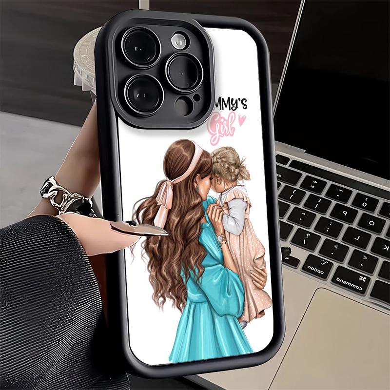 Phone Case for iPhone 17 Air 16E 15 16 Pro Max Mom Baby Girls Theme Cover 14 Plus 13 12 Mini Soft Shell Silicone Fundas