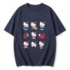 2026 New Arrival Kawaii Hello Kitty Strawberry Apple Print Couple T Shirts Casual Family Matching Outfits Parentchild Tees Tops