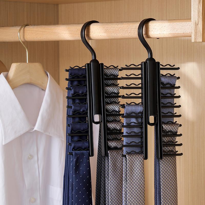 Multifunctional Tie Rack Belt Hanger Organizer for Closet Wardrobe Storage