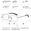BLMUSA Ultraleichte Titan Lesebrille Herren Retro Große Quadratische Myopiebrille Photochrome Korrektionsbrille