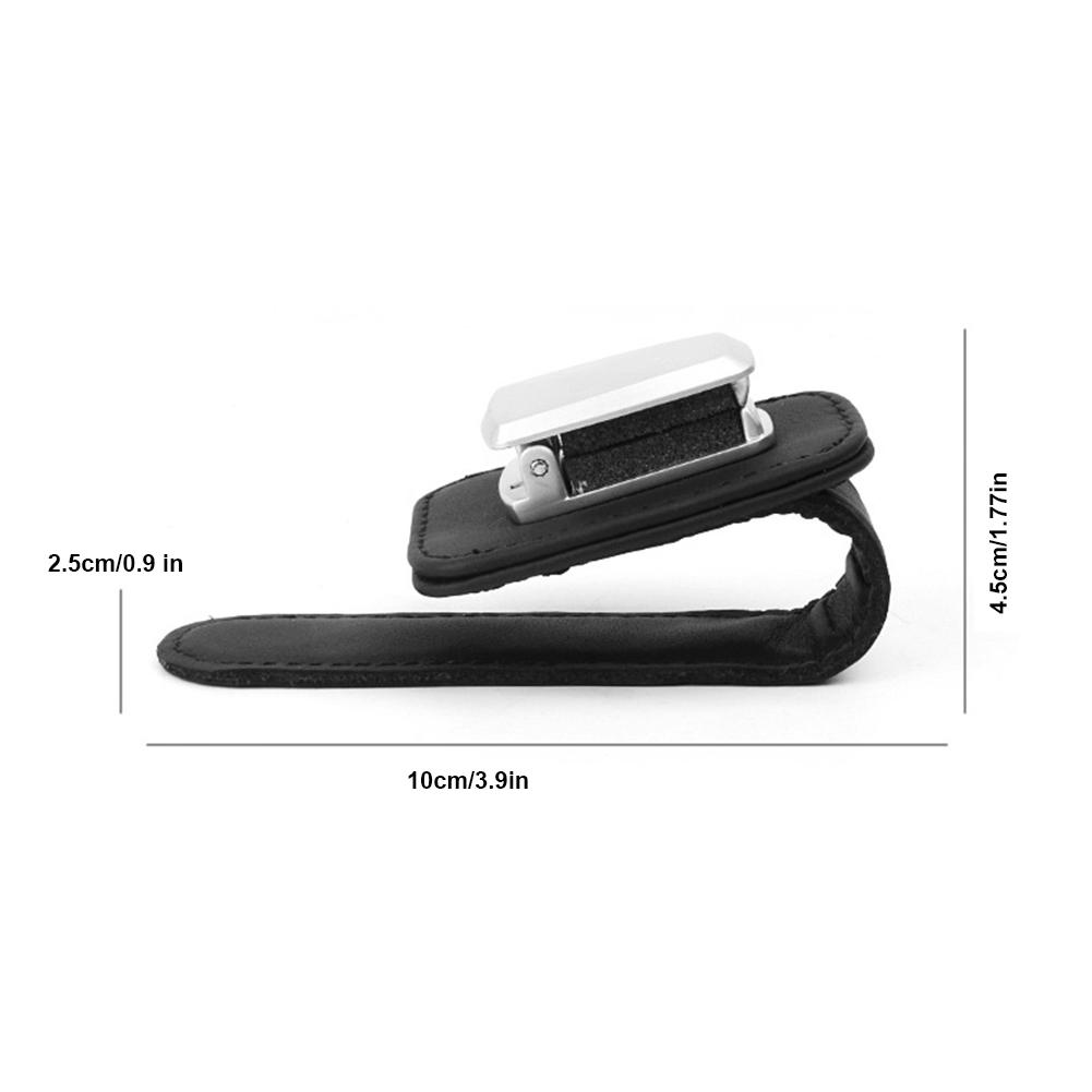 1Pcs Car Glasses Holder Universal Car Visor Sunglasses Holder Clip Leather Eyeglasses Hanger And Ticket Card Clip Eyeglasses