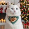 Christmas Cat Bandana Collar Elastic Holiday Dress Up Pet Costume Christmas Pet Bandana For Family Gathering Photoshoot Party