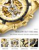 Wolis Men's Gold Waterproof Mechanical Watch - Creative Hollow Design