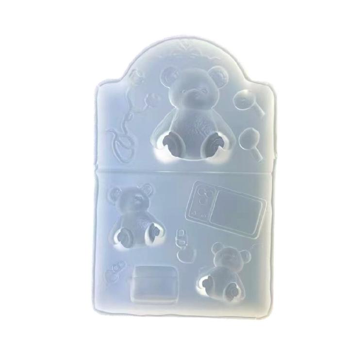 Easy Demolding Silicone Mold Bear Rabbits Ear Shape Small Accessories Moulds Suitable for Projects Resin Crafts and Gifts